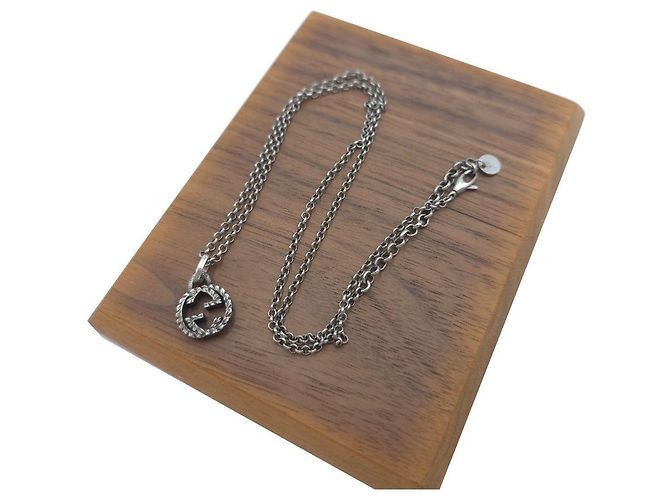 Gucci Collana con ciondolo intrecciato in argento sterling - vista 12