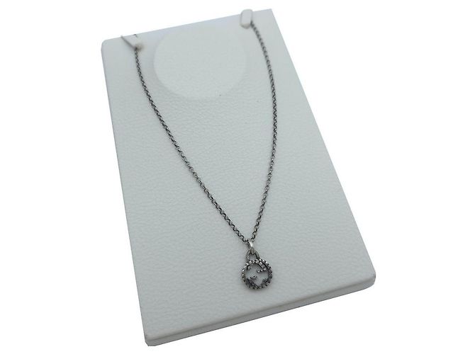 Gucci Collana con ciondolo intrecciato in argento sterling - vista 13
