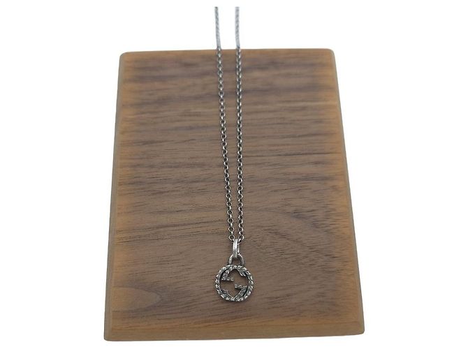 Gucci Collana con ciondolo intrecciato in argento sterling - vista 2