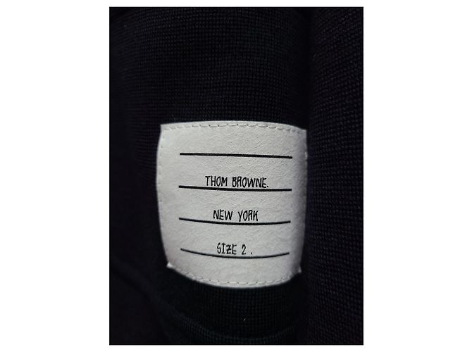 Thom Browne Navy Strick-Blazer mit Three-Stripes - Ansicht 3