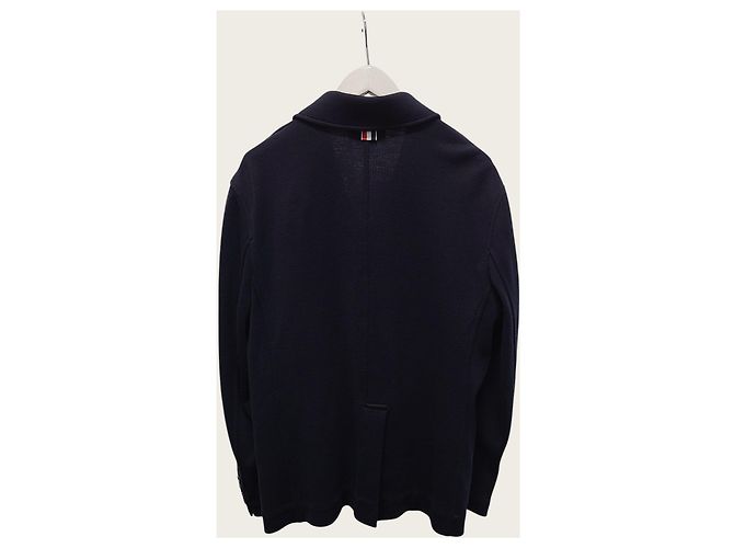 Thom Browne Navy Strick-Blazer mit Three-Stripes - Ansicht 4