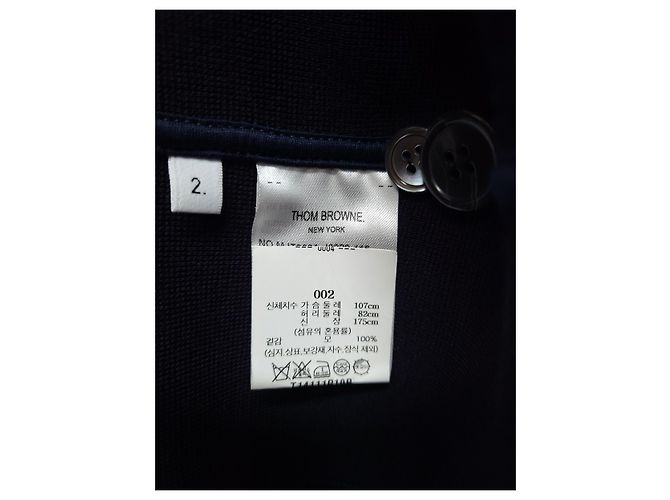 Thom Browne Navy Strick-Blazer mit Three-Stripes - Ansicht 6