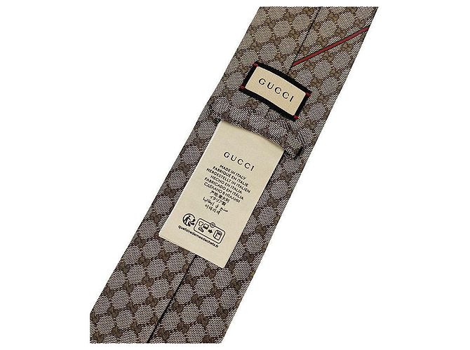 Gucci Jacquard-Krawatte GG-Muster beige - Ansicht 14
