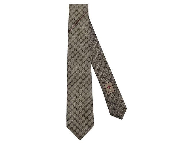 Gucci Jacquard-Krawatte GG-Muster beige - Ansicht 8
