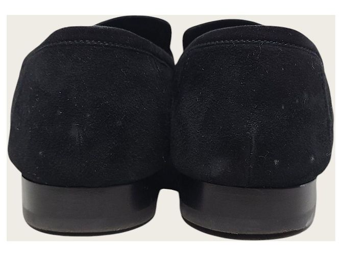 Hermès Mocassino Paris in pelle di capra scamosciata nera - vista 7