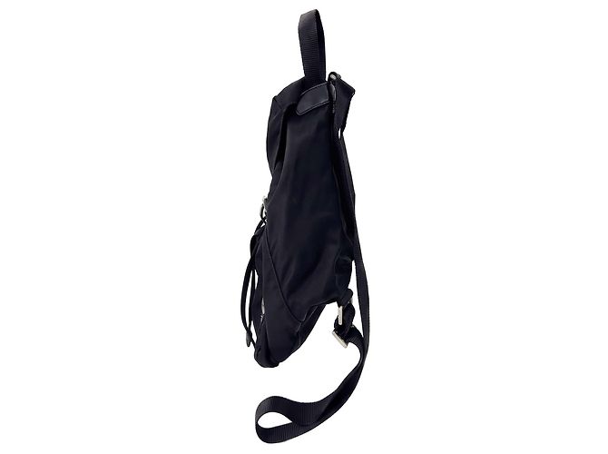 Prada Nylon Triangle Logo Tessuto Two-Pocket Backpack Black Mini - view 6