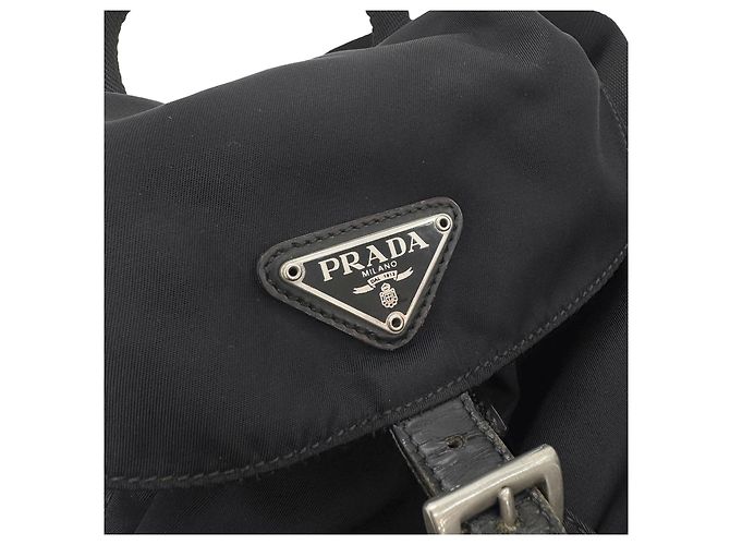 Prada Nylon Triangle Logo Tessuto Two-Pocket Backpack Black Mini - view 8