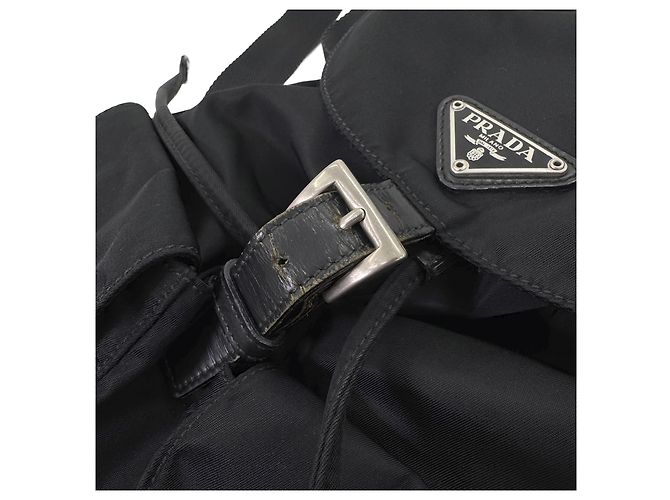 Prada Nylon Triangle Logo Tessuto Two-Pocket Backpack Black Mini - view 9