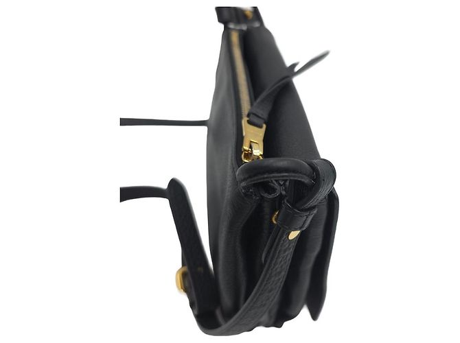 Prada Borsa a tracolla Mini Flap in pelle Vitello Daino Nera - vista 18