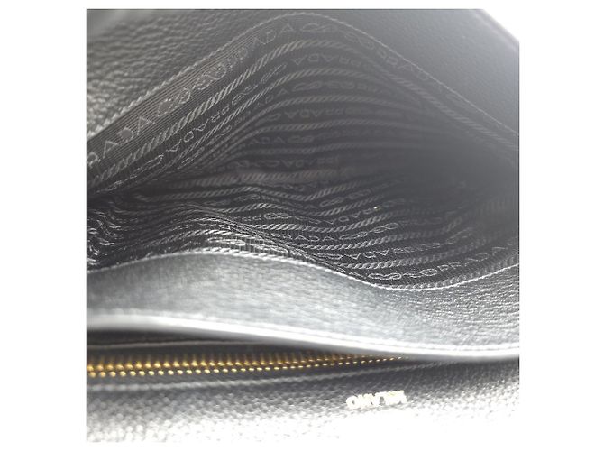 Prada Borsa a tracolla Mini Flap in pelle Vitello Daino Nera - vista 21
