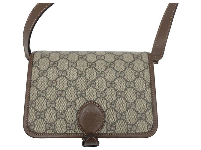 Gucci Mini borsa a tracolla interlocking beige e marrone - vista 12