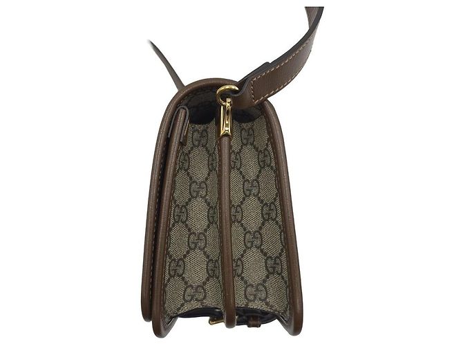 Gucci Mini borsa a tracolla interlocking beige e marrone - vista 14