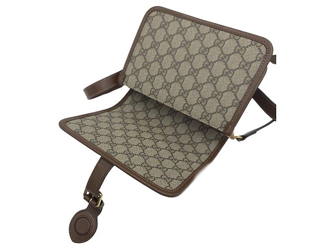 Gucci Mini borsa a tracolla interlocking beige e marrone - vista 23