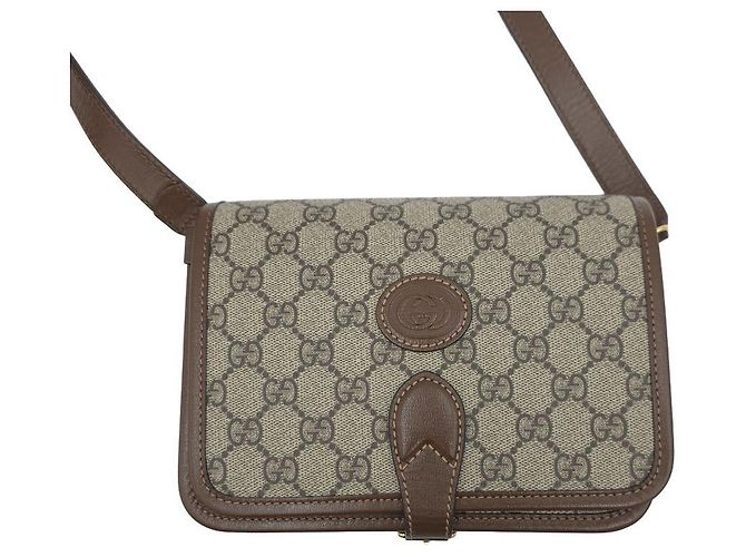 Gucci Mini borsa a tracolla interlocking beige e marrone - vista 5
