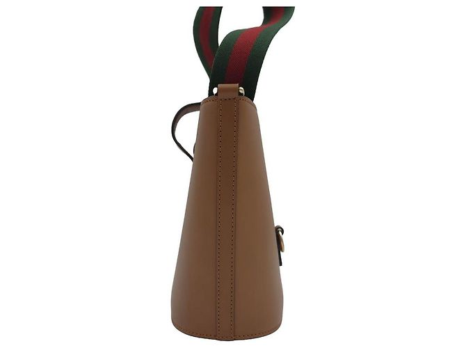 Gucci Mini Borsa Bucket in Pelle con Tracolla Web a Spalla e Crossbody Marrone - vista 14