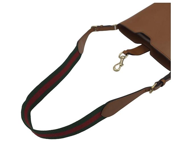 Gucci Mini Borsa Bucket in Pelle con Tracolla Web a Spalla e Crossbody Marrone - vista 21