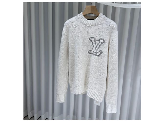 Louis Vuitton Intarsia Rundhals-Strick Ivory - Ansicht 2