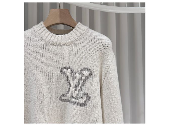 Louis Vuitton Intarsia Rundhals-Strick Ivory - Ansicht 4