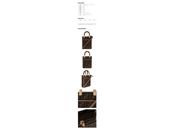 Fendi Mini Borsa a Tracolla Sunshine Jacquard Marrone Scuro - vista 2