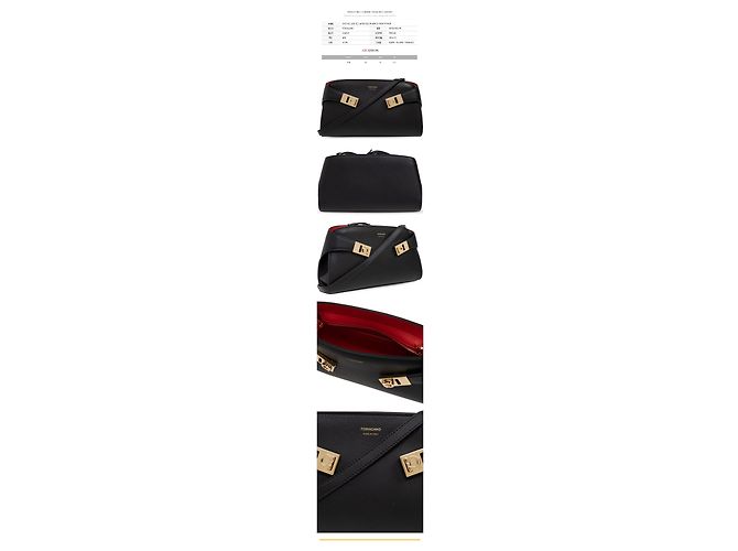 Salvatore Ferragamo Borsa a tracolla Hug Gold Logo Nera - vista 2
