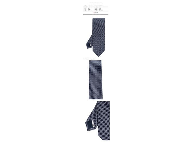 Salvatore Ferragamo Cravatta in seta con stampa regimental Gancini blu navy - vista 2