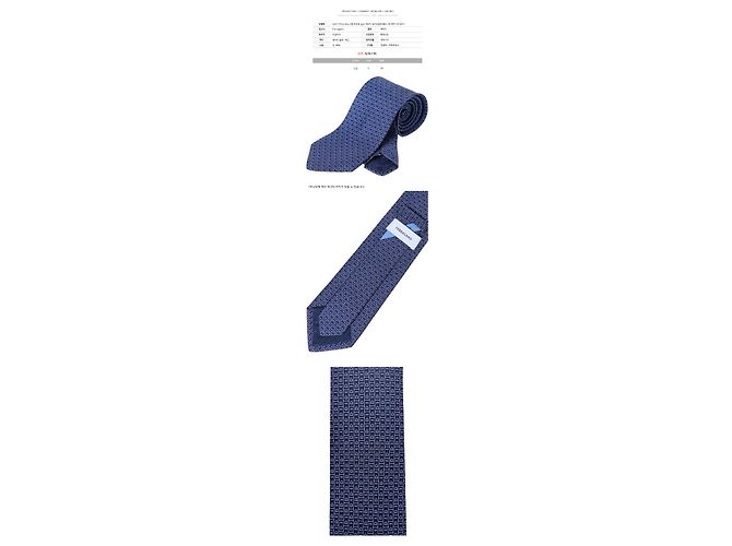 Salvatore Ferragamo Cravatta in seta con stampa monogramma Gancini Blu Navy Rosso - vista 2