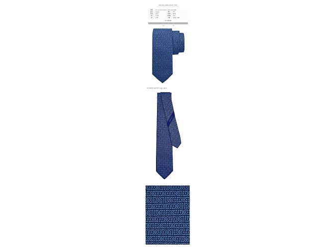 Salvatore Ferragamo Cravatta in seta jacquard Gancini Blu scuro - vista 2