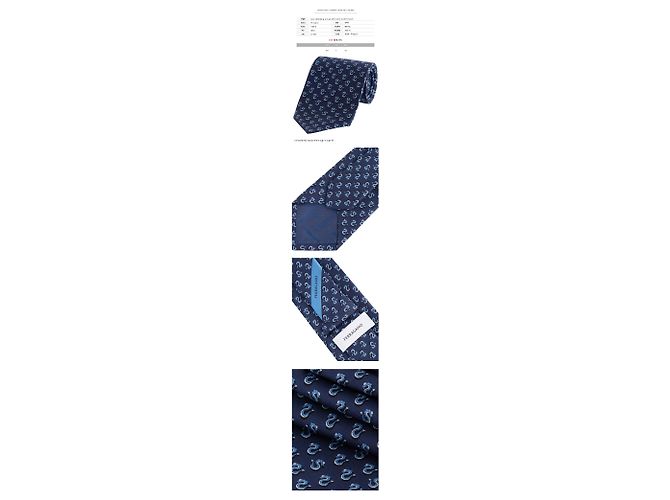 Salvatore Ferragamo Graphic Pattern All Over Silk Tie Navy - view 2