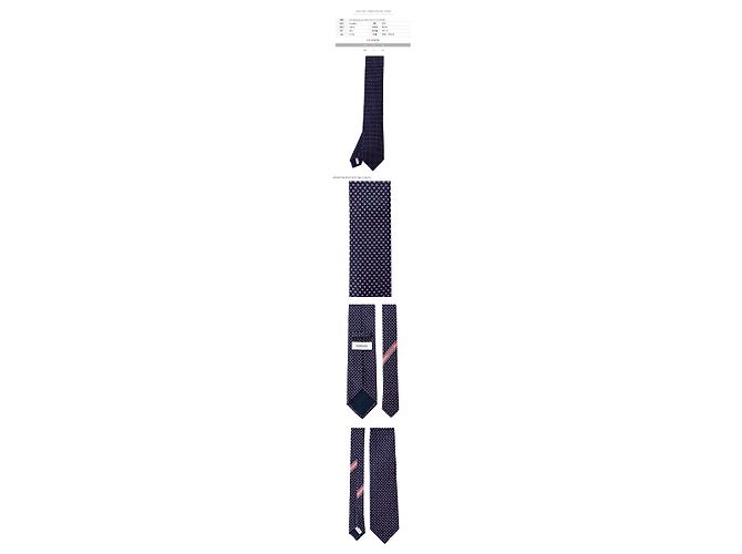 Salvatore Ferragamo Cravatta in seta con stampa posta blu navy - vista 2