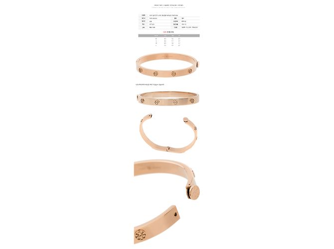 Tory Burch Miller Hinge Stud Armreif Rose Gold - Ansicht 2