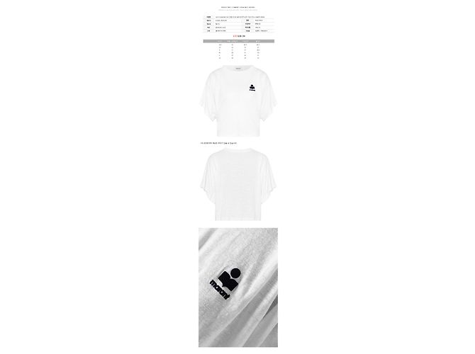 Isabel Marant Leinen T-Shirt White Midnight - Ansicht 2