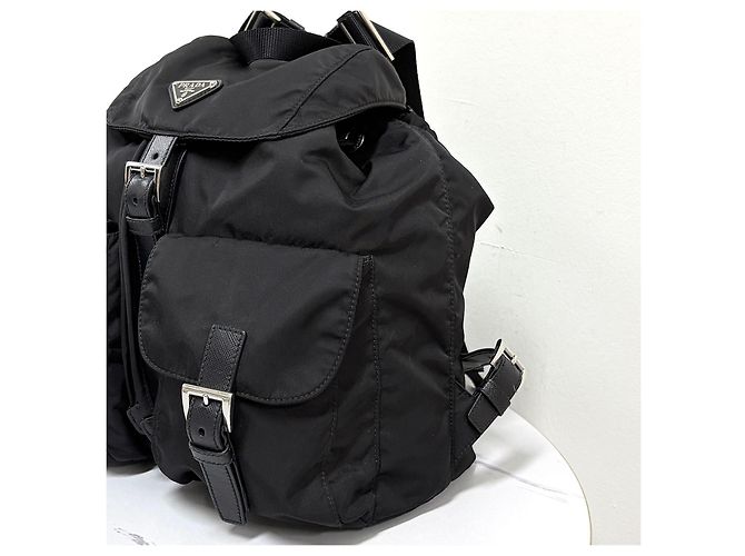 Prada Sac à dos Medium en nylon avec logo triangle Noir - vue 8