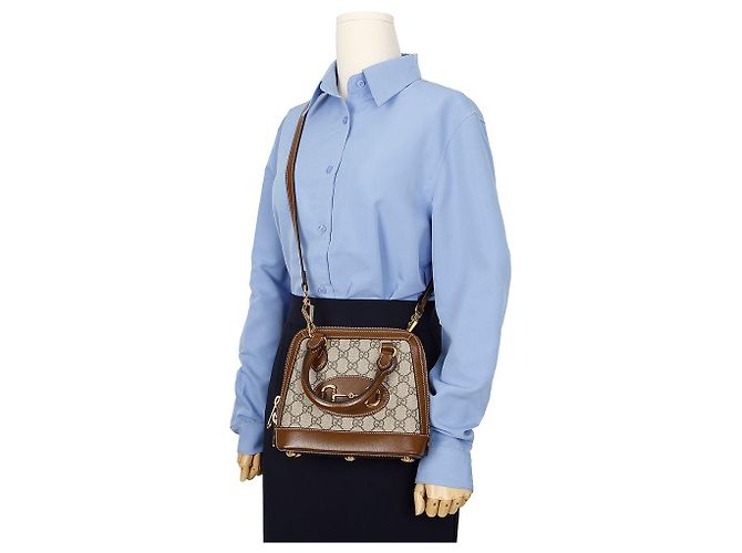 Gucci Borsa a Tracolla Mini Tote Horsebit - vista 13