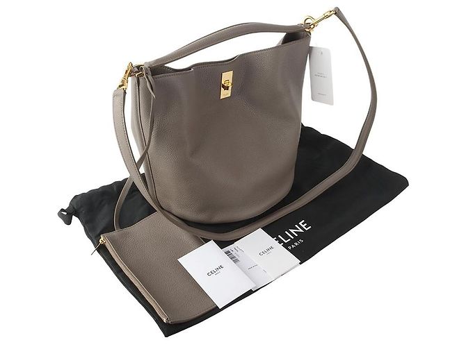 Céline mala bucket flexível em pele de vitela granulada - vista 8