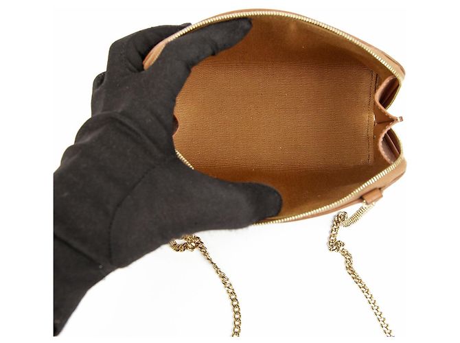 Céline Clutch con catena Triumph in tela e vitello - vista 8