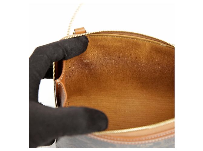 Céline Clutch con catena Triumph in tela e vitello - vista 9