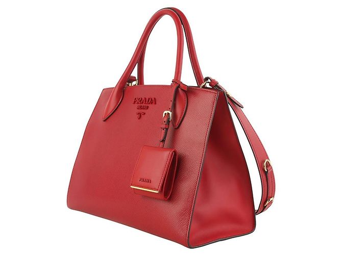 Prada Bolsa de Ombro Monocromática em Saffiano - vista 2