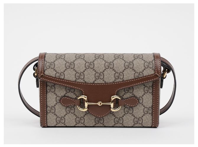 Gucci Mini Borsa a Tracolla Horsebit GG Supreme Brown - vista 2
