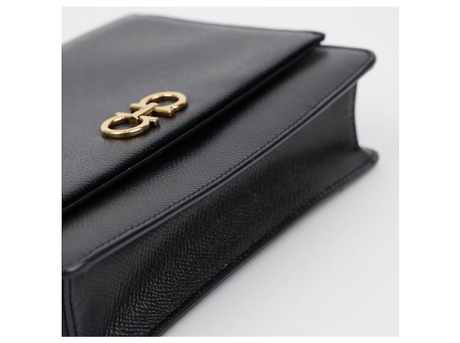 Salvatore Ferragamo Mini borsa a tracolla Double Gancini Black - vista 10