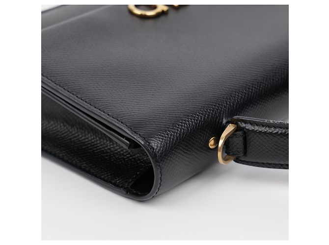 Salvatore Ferragamo Mini borsa a tracolla Double Gancini Black - vista 12
