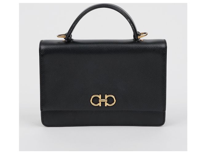 Salvatore Ferragamo Mini borsa a tracolla Double Gancini Black - vista 2