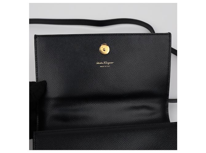 Salvatore Ferragamo Mini borsa a tracolla Double Gancini Black - vista 23