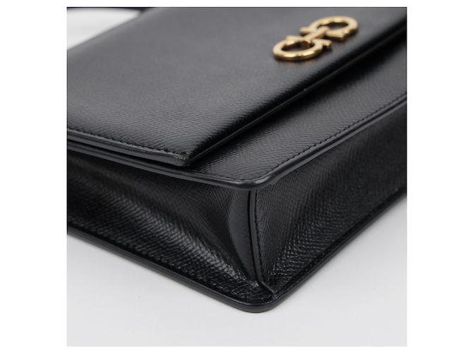Salvatore Ferragamo Mini borsa a tracolla Double Gancini Black - vista 9