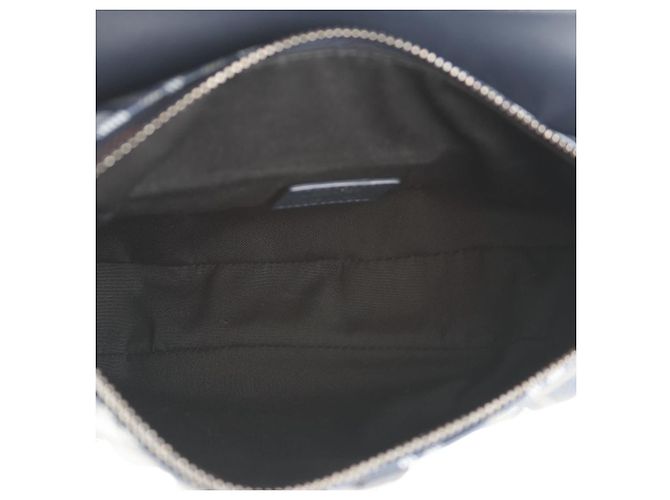 Dior Borsa Saddle in vitello liscio e tela Diamond blu navy - vista 7