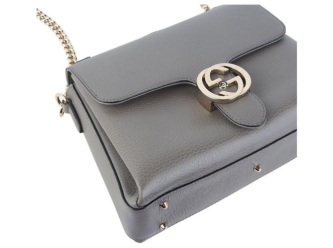 Gucci Borsa a spalla Gold con manico superiore Interlocking - vista 5