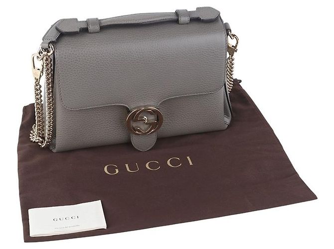 Gucci Borsa a spalla Gold con manico superiore Interlocking - vista 8