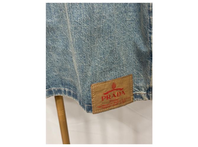 Prada Nuova camicia da bowling in denim a maniche corte - vista 4