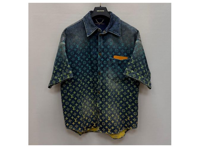 Louis Vuitton Camicia in denim a maniche corte Rainbow Monogram - vista 2