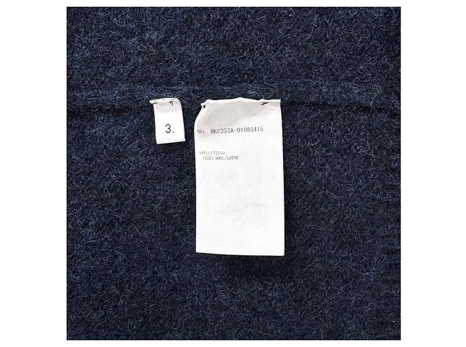 Thom Browne Shetland-Wollcardigan mit diagonaler Armbinde Navy - Ansicht 7