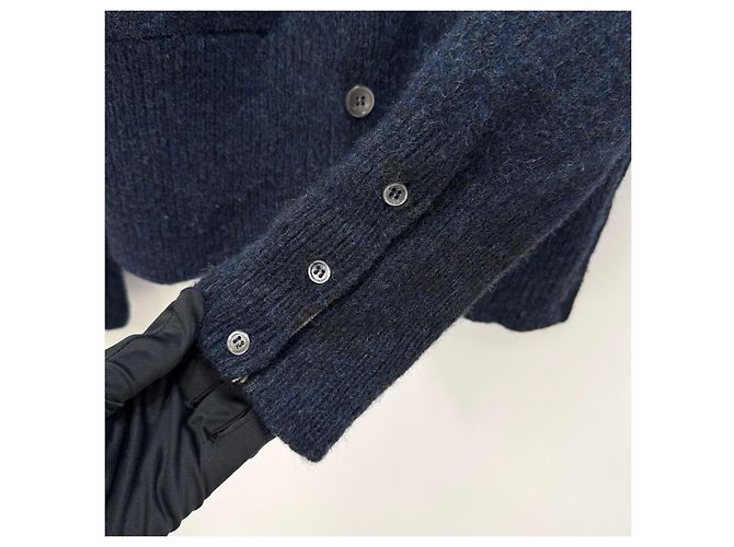 Thom Browne Shetland-Wollcardigan mit diagonaler Armbinde Navy - Ansicht 8